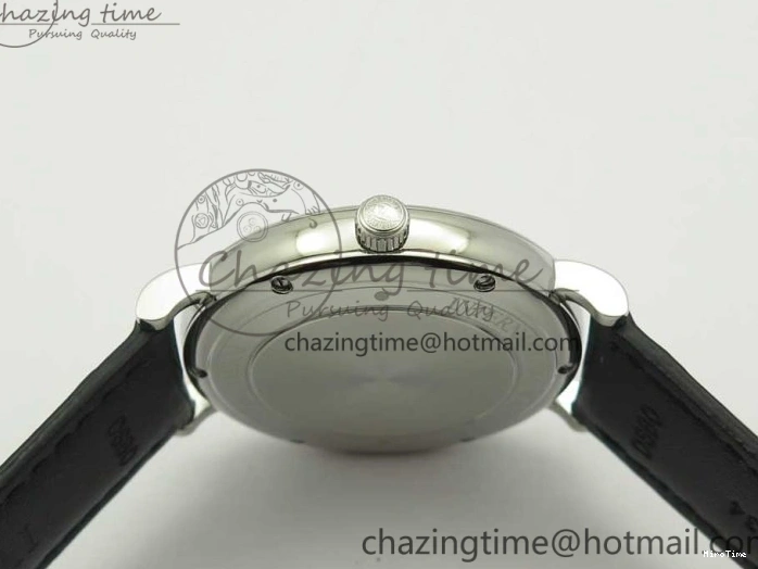 MIROTIME 0102 Portofino Automatic SS FKF 1:1 Best Edition White Dial SS Markers on Black Leather Strap A QuickDry 7138